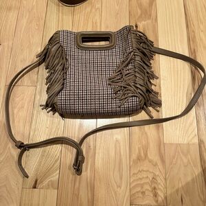 Maeve Brown and Tan Fringe Crossbody Bag